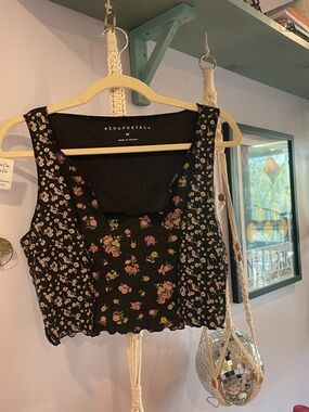 Aeropostale Flowery Crop Top Tank